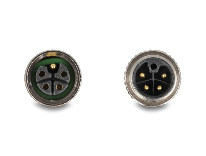 Delock M12 Cable L-Kodiert 5 Pin Stecker Rechts Gewinkelt Zu Buchse Gerade Pur Schleppkettentauglich 3 M Grau