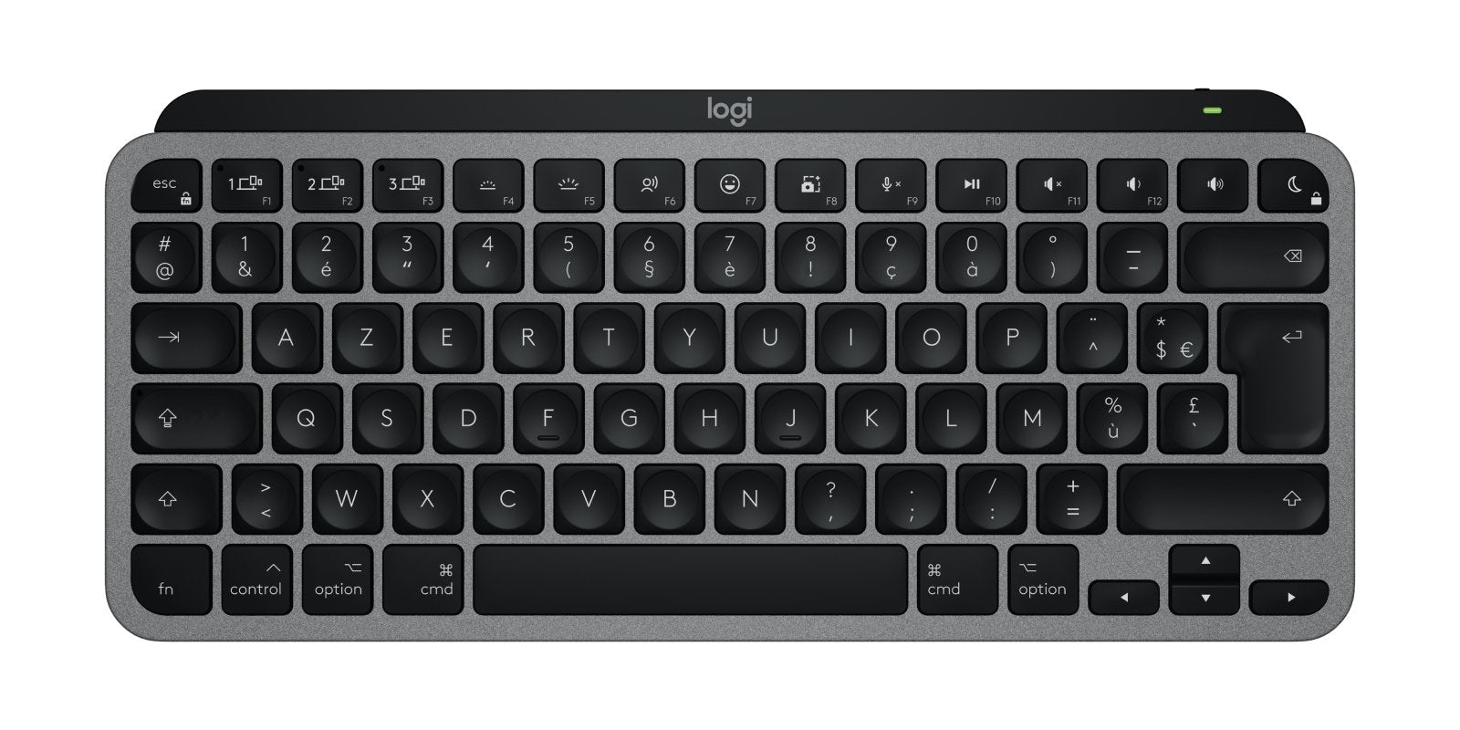EAN 5099206122048 - Logitech MX Keys Mini For Mac teclado Hogar / Oficina Bluetooth AZERTY Francés Negro, Gris imagen 1