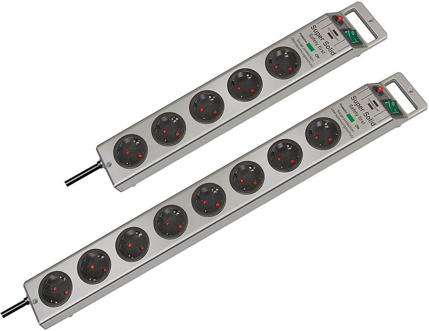 Brennenstuhl Protección Contra Sobretensiones De 5 Vías Super-Solid Line, Regleta De Enchufes 1153340315