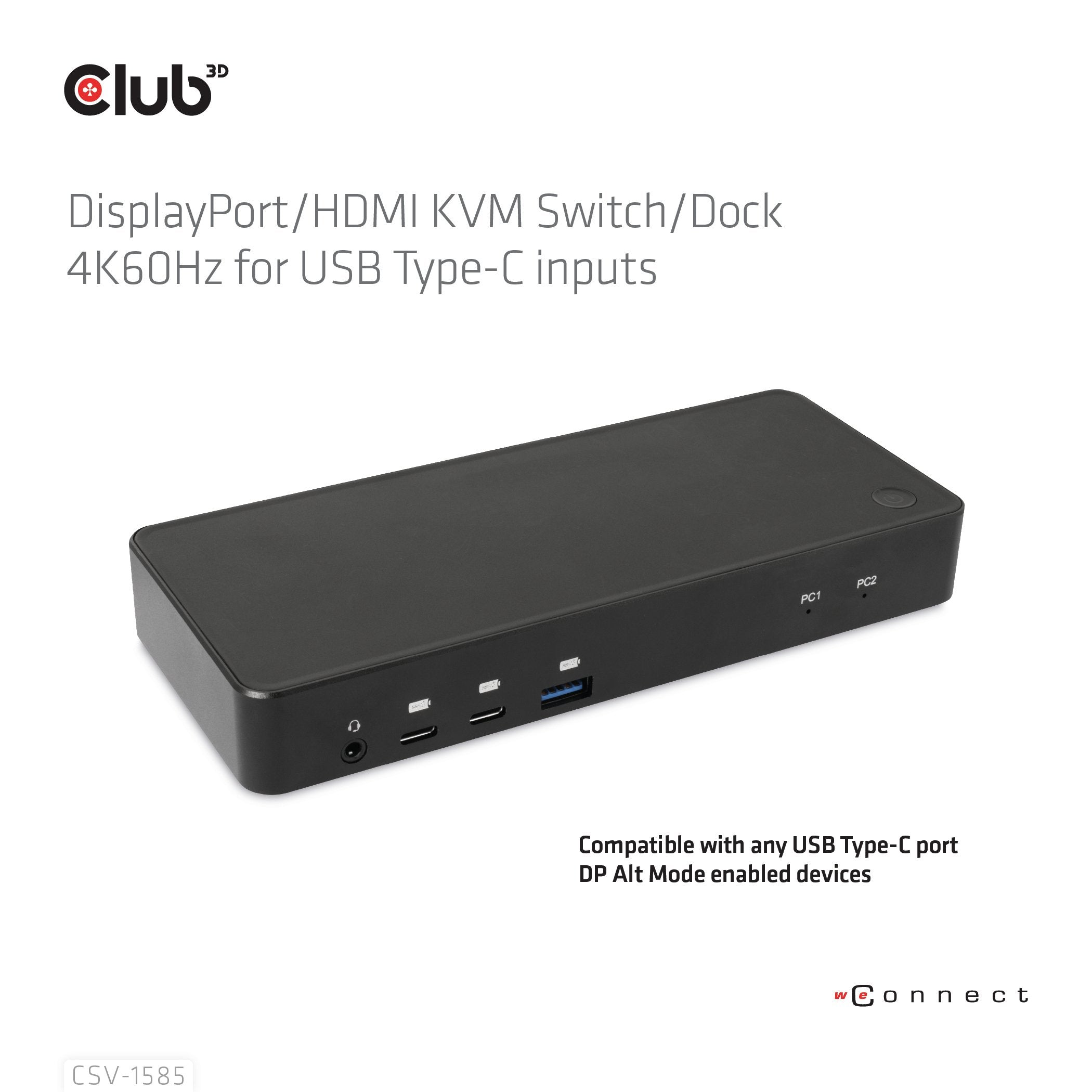 EAN 8719214472870 - CLUB3D CSV-1585 interruptor KVM Negro imagen 3
