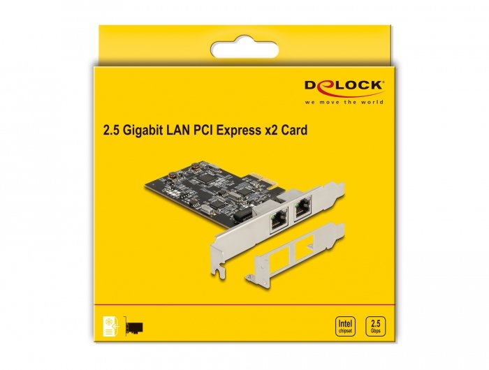 Tarjeta Delock Pci Express X2 En 2 X Rj45 2.5 Gigabits, Adaptador Lan 89392