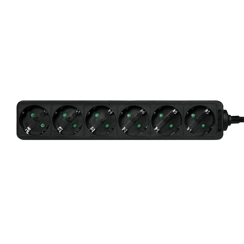 Logilink Regleta De 6 Enchufes Con Bloqueo Para Niños, Negro