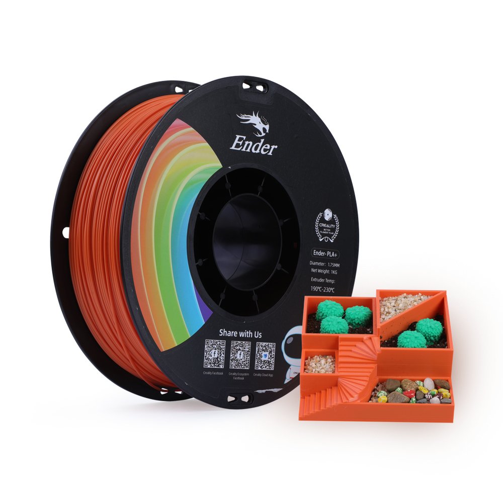 Creality Pla+ Filamento Naranja, 3d Naranja, 1 Kg, 1,75 Mm, 3301010307
