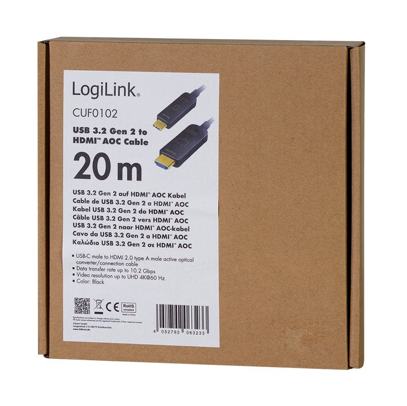 Logilink Cuf0102 Cable Usb-C- > Hdmi 4k/60hz 20m Negro