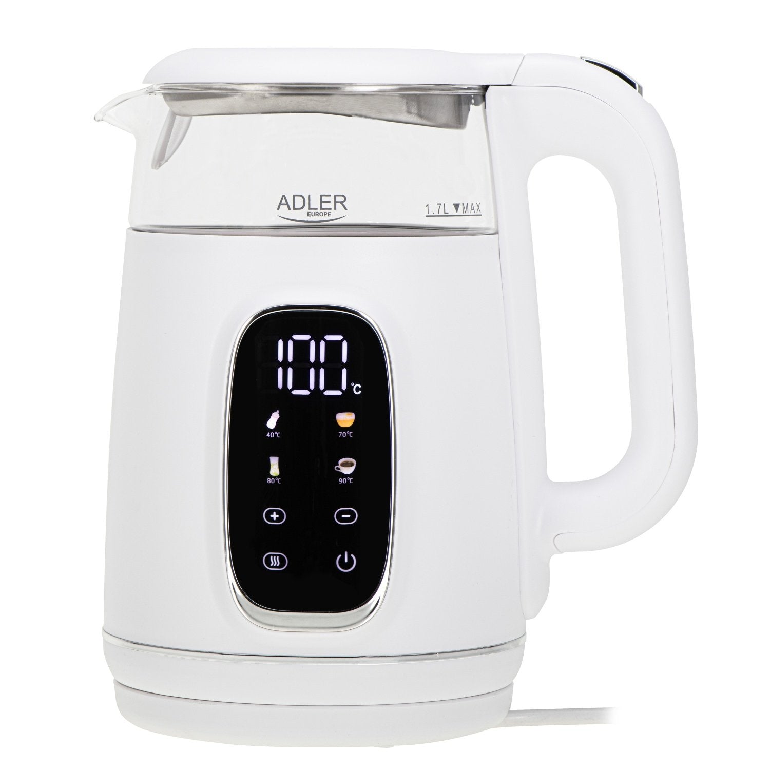 EAN 5905575907820 - Adler AD 1305WS tetera eléctrica 1,7 L 2200 W Transparente, Blanco, Plata imagen 1