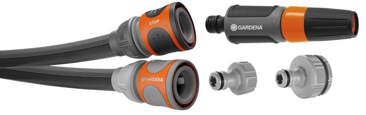EAN 4066407501744 - Gardena Liano manguera de jardín 25 m Por encima del suelo Cloruro de polivinilo (PVC), Textil Negro, Gri imagen 1