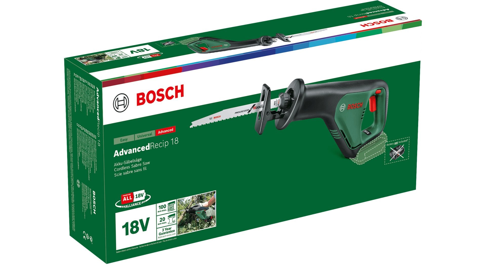 EAN 4059952570143 - Bosch AdvancedRecip 18 300 spm Negro, Verde imagen 3