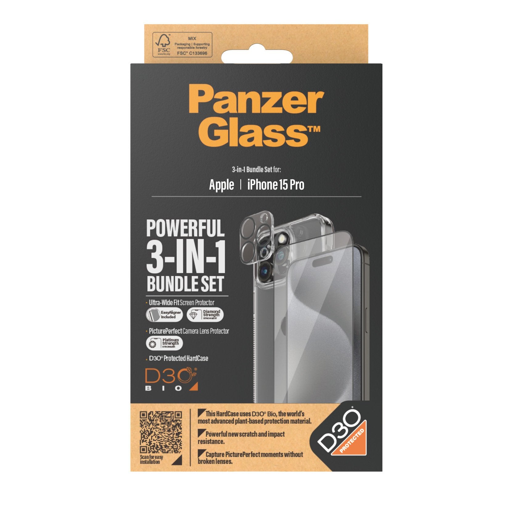 EAN 5711724211737 - PanzerGlass ® 3-in-1 Bundle iPhone 15 Pro Protector de pantalla Apple 1 pieza(s) imagen 3