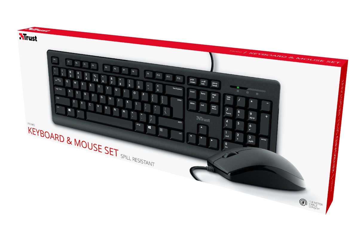 Trust Primo Teclado Ratón Incluido Usb Qwerty Español Negro