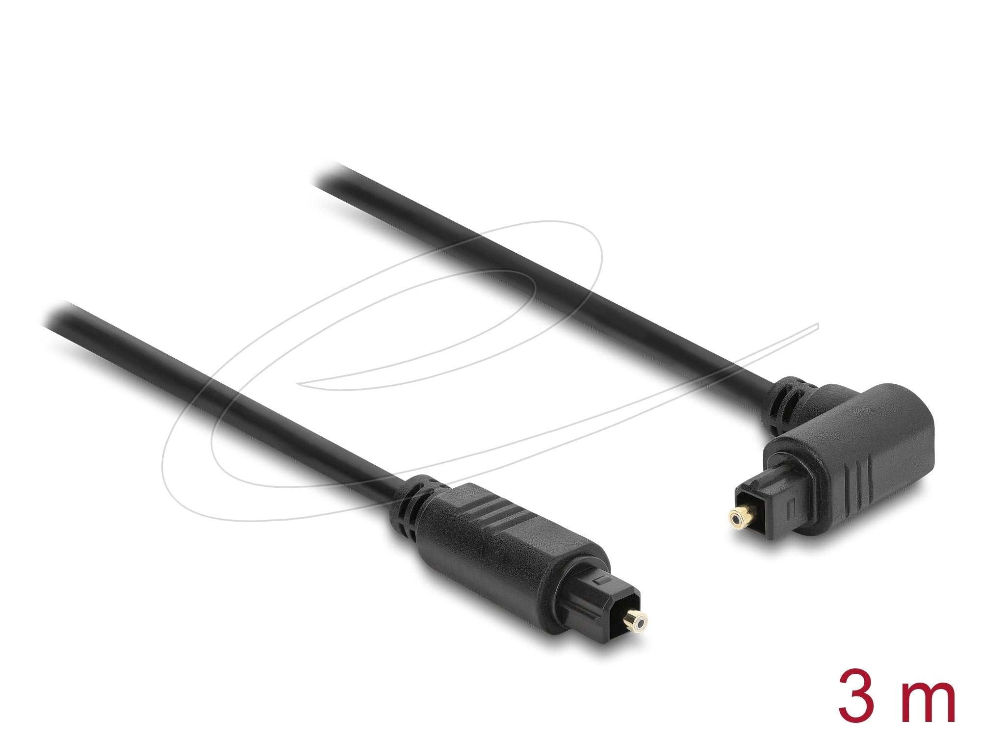 Delock Toslink Cable Stecker 90° Gewinkelt Auf Stecker Gerade, Ø 4 Mm, 3 M, Schwarz