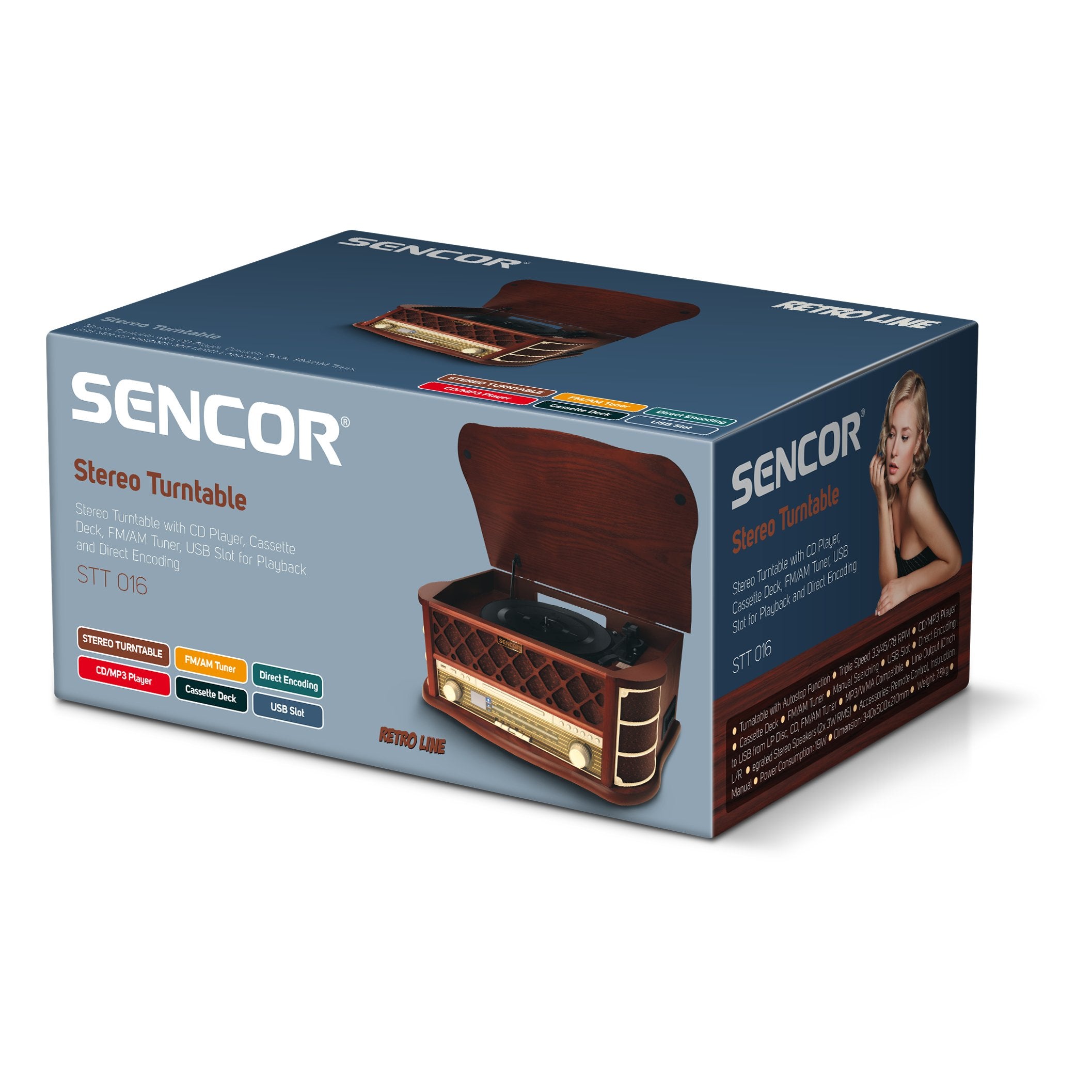EAN 8590669108480 - Sencor STT 016 tocadisco Marrón imagen 2