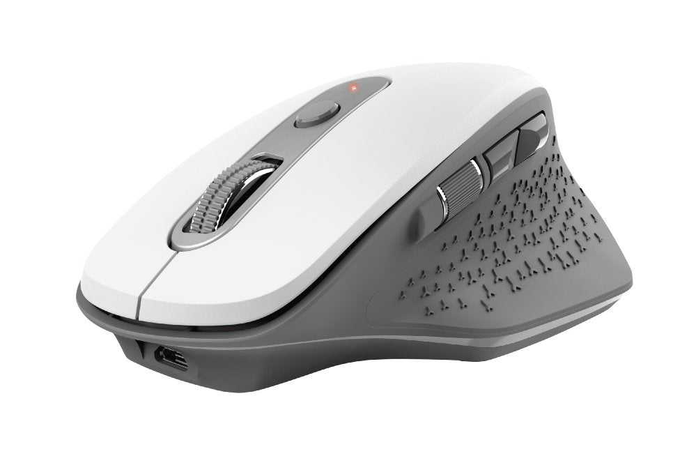 Ratón Ergonómico Inalámbrico Trust Ozaa/ Hasta 2400 Dpi/ Blanco