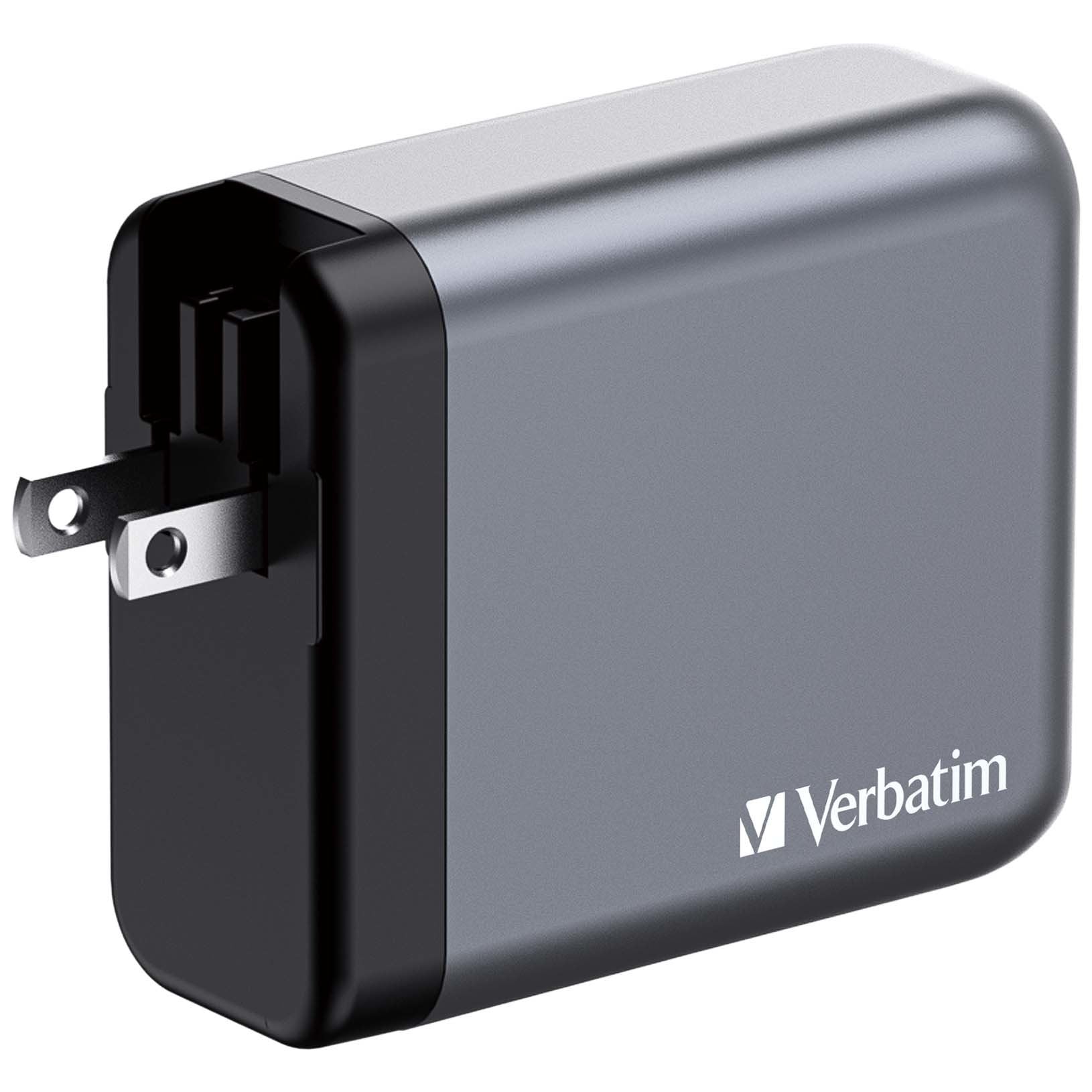 Cargador Verbatim Gan 140w, 1x Usb-A, 3x Usb-C Gris, Pd 3.1, Pd 3.0, Qc 3.0 32203