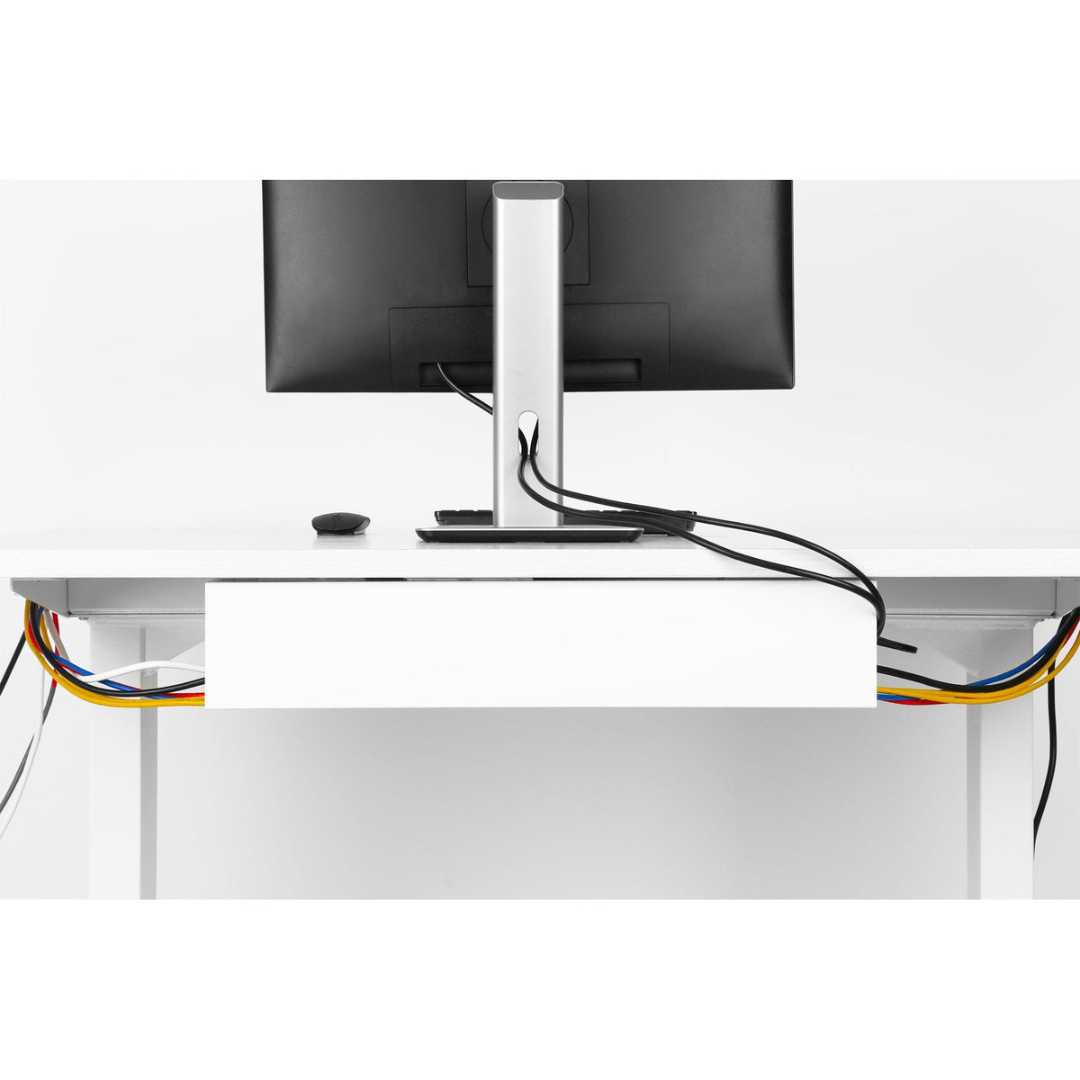 Sistema De Gestión De Cables Inline Para Montaje Debajo De La Mesa, Blanco