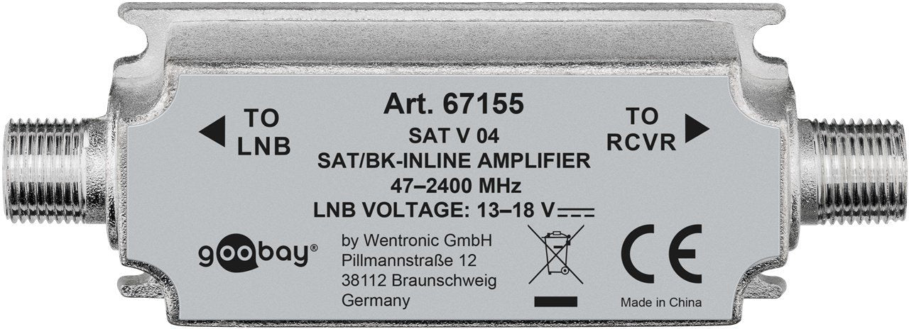 Sat-Inline Amplifier, 47-2400mhz, 20db - Sat Inline Amplifie