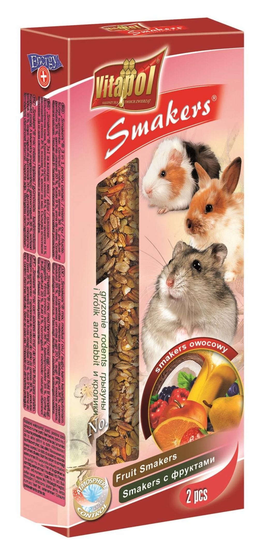 Vitapol Palitos De Frutas Para Roedores, 2 Uds. 90g