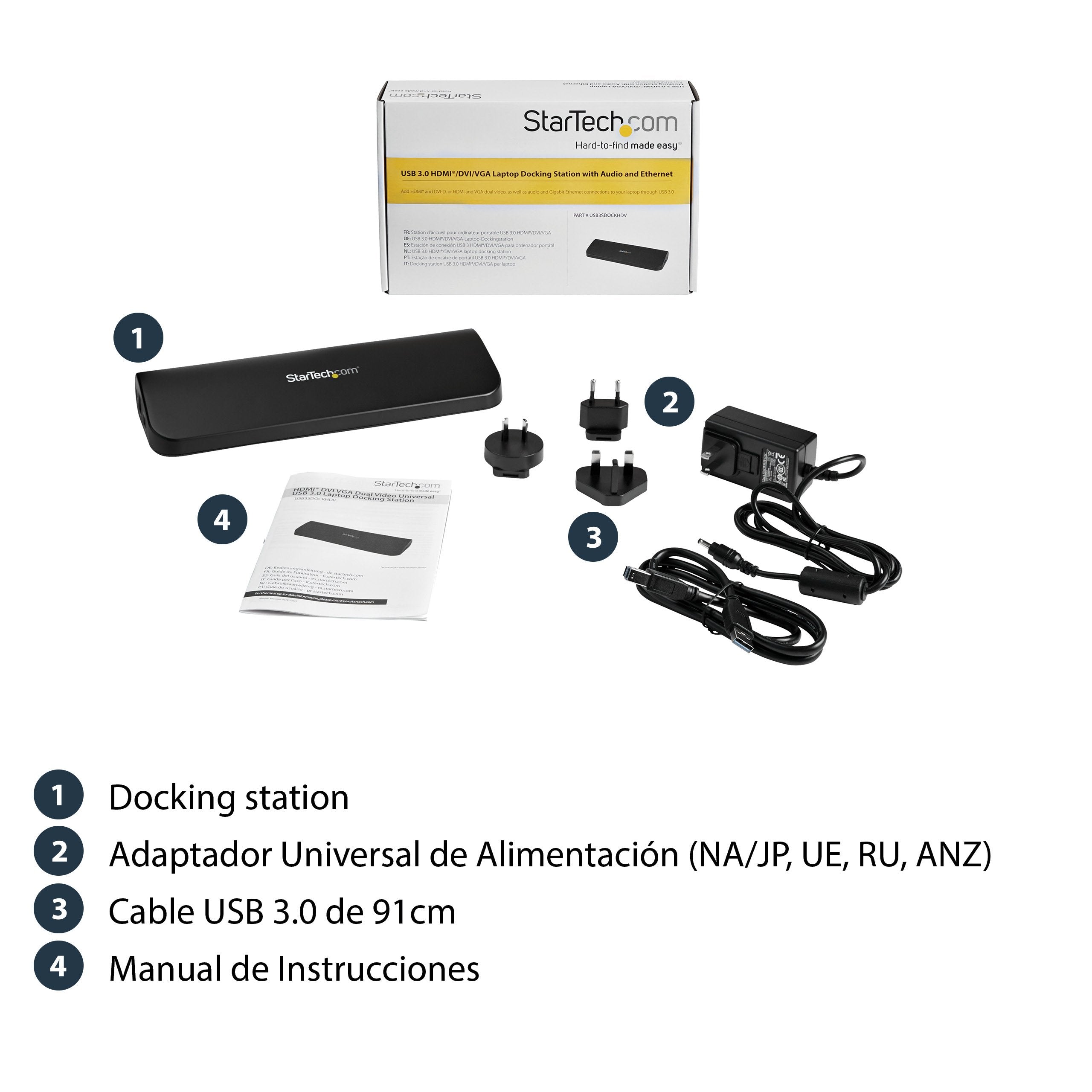 EAN 0065030851299 - StarTech.com USB3SDOCKHDV base para portátil y replicador de puertos Alámbrico USB 3.2 Gen 1 (3.1 Gen 1)  imagen 11