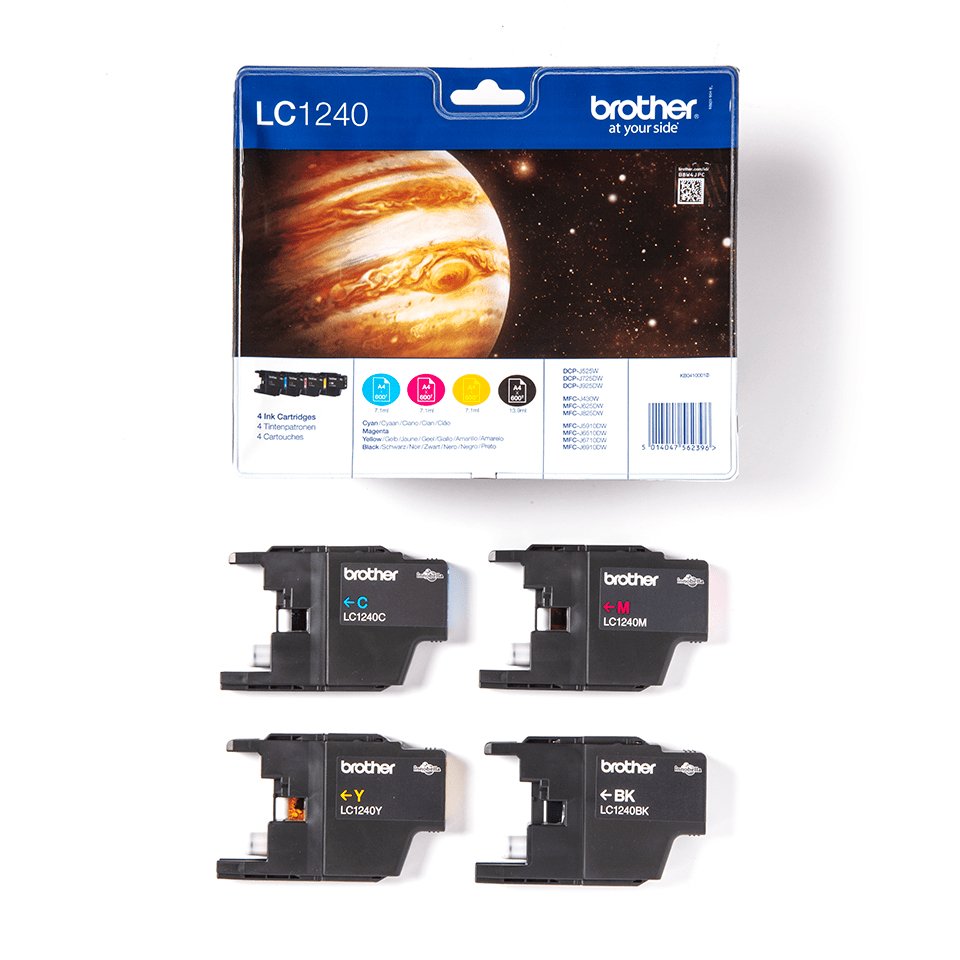 Tinta Original Brother Lc1240 Negro, Amarillo, Cian, Magenta