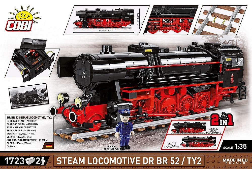 Juguete De Construcción Locomotora De Vapor Cobi Dr Br 52/Ty2 Escala 1:35 Cobi-6283
