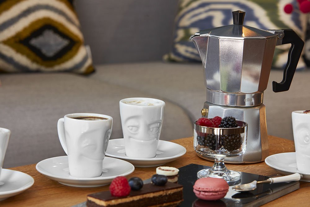 Fiftyeight Espresso Mug Con Henkel 80ml - Verschmitzt Blanco