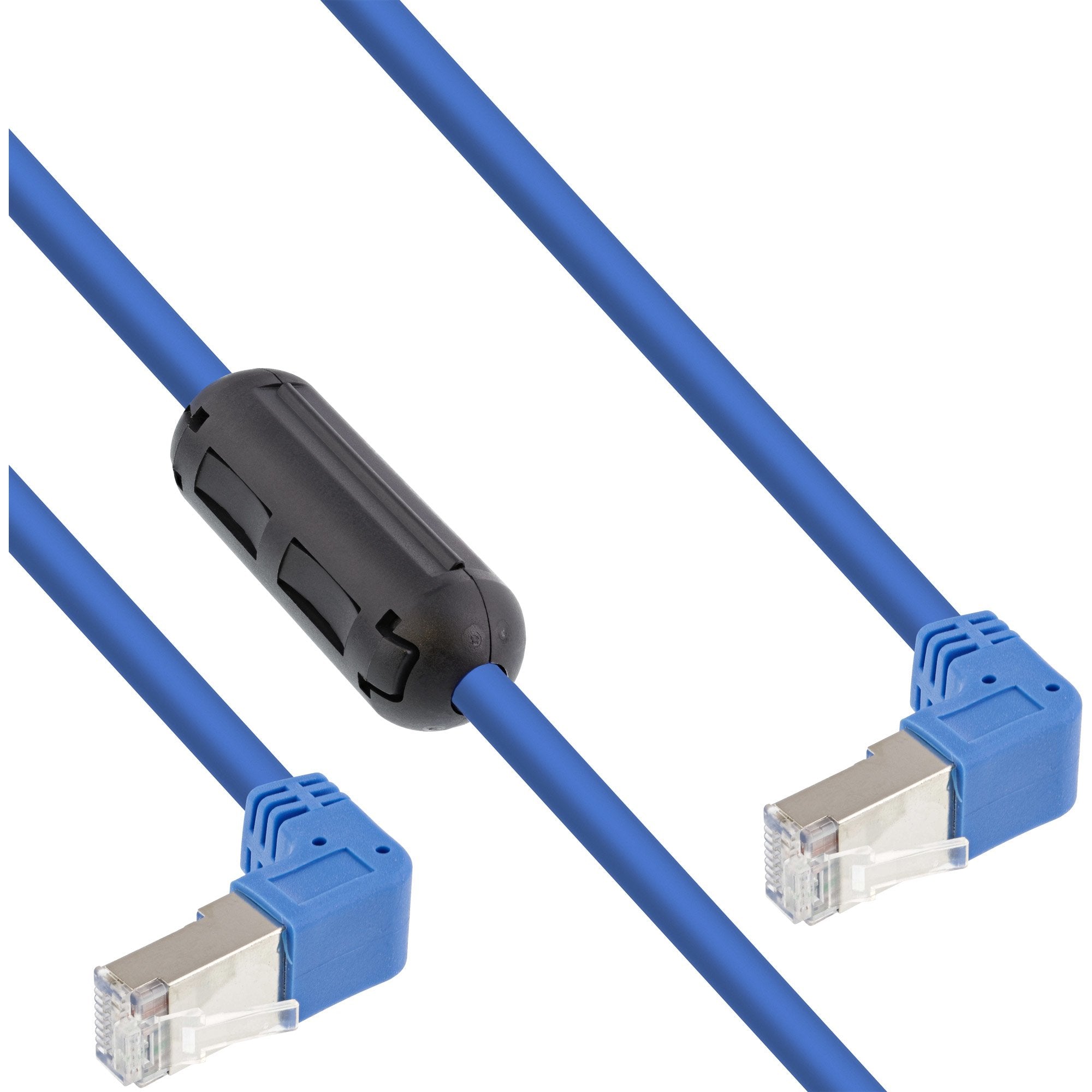 Cable De Red  Inline En Ángulo De Dos Lados Hacia Abajo, S/Ftp (Pimf), Cat.6, 250 Mhz, Pvc, Cobre, Azul, 1,6 M