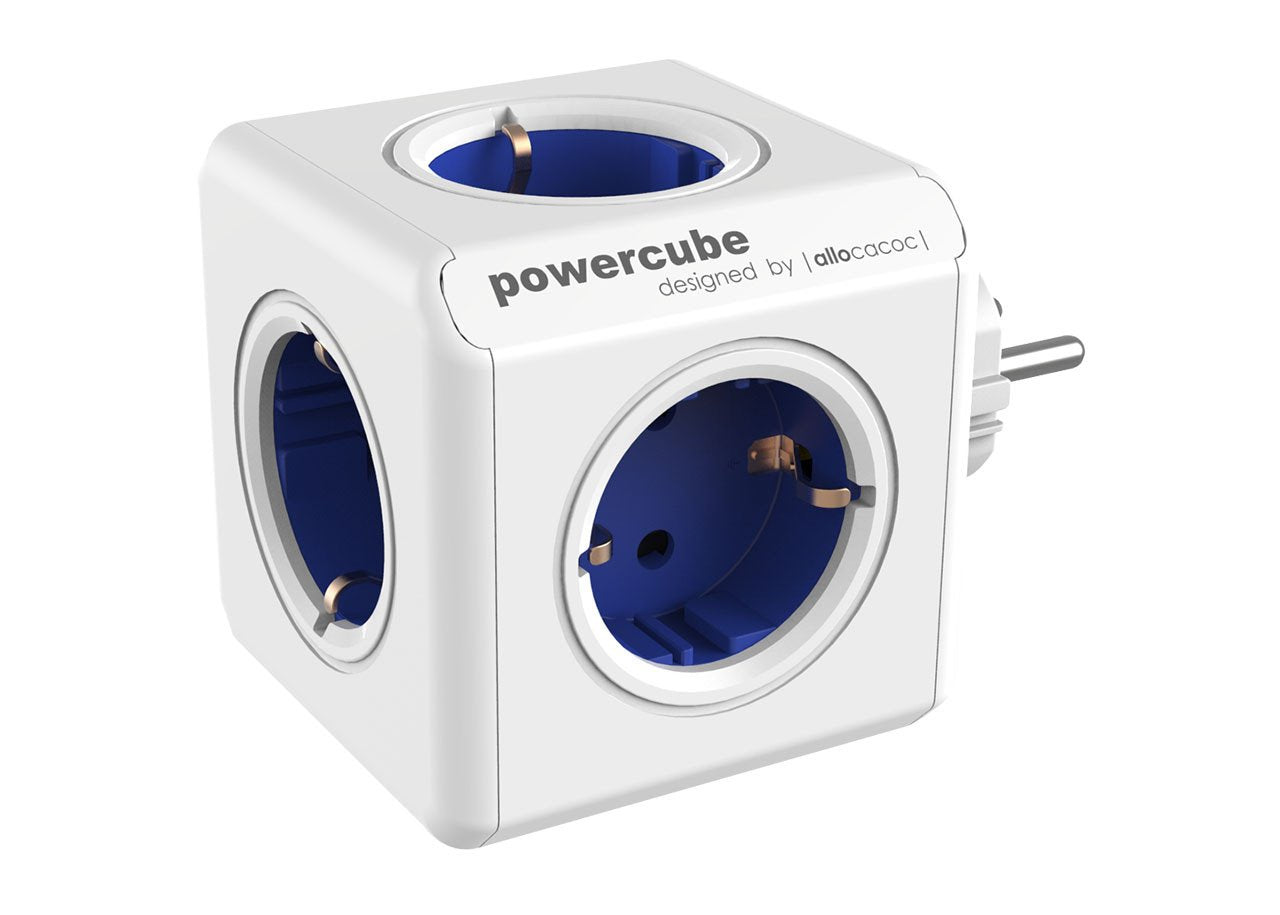 Allocacoc Powercube Original Unidad De Distribución De Potencia Ca 100-240 V Conectores De Salida: 5 Azul