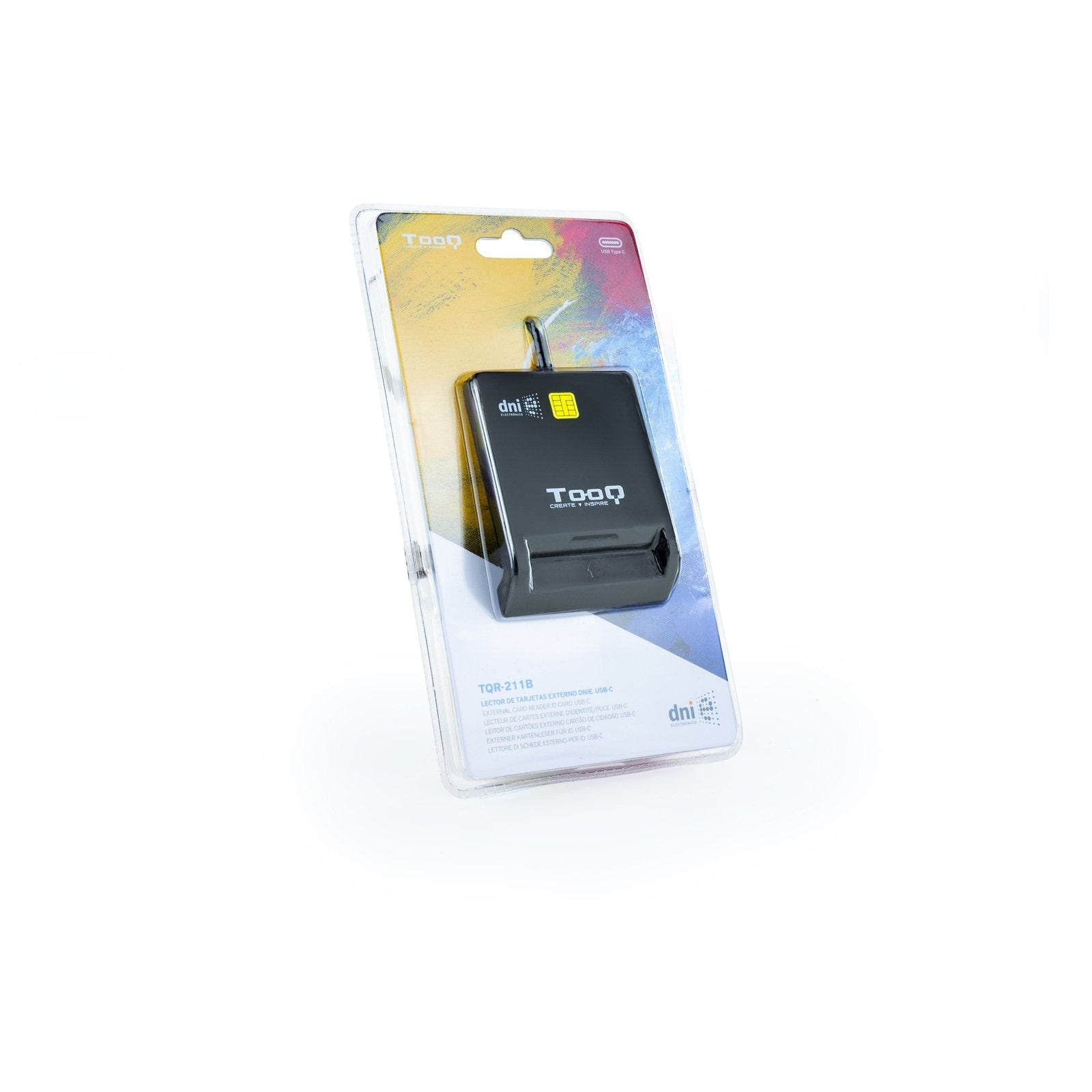 Tooq Lector De Tarjetas Inteligentes Dnie Sim Usb-C - Negro