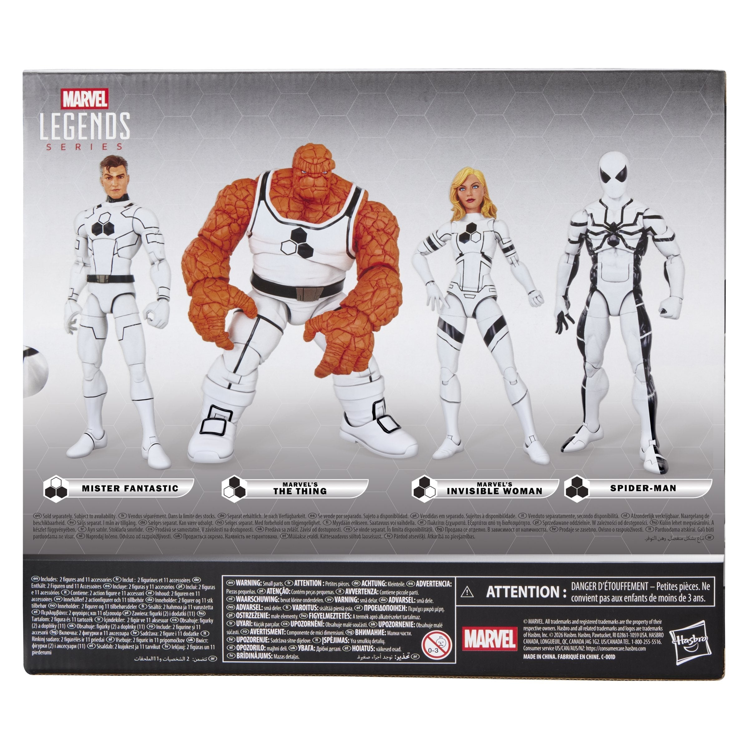 Set 2 Figuras Mister Fantastic & Spiderman Los Cuatro Fantasticos Marvel Legends Series 15cm