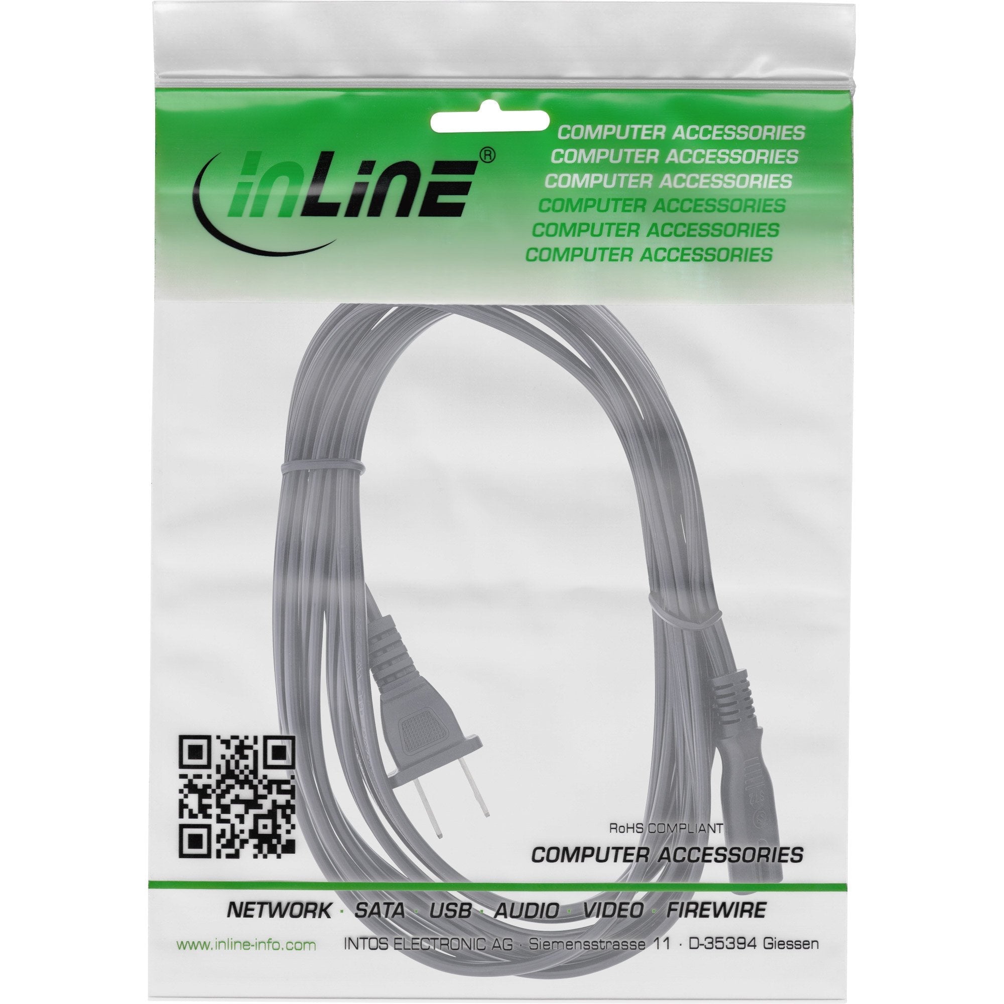 Cable De Alimentación Inline Enchufe De Red Ee. Uu. A Enchufe Euro 8, 0,5 M