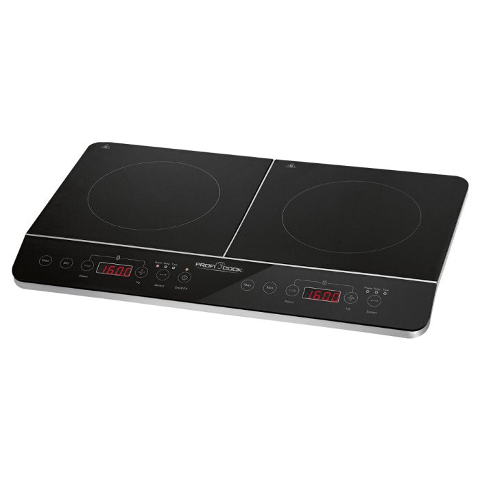 Placa Inducción Proficook Doble Portátil, 10 Niveles Temperatura, Led Negro 3500 W Dki 1067