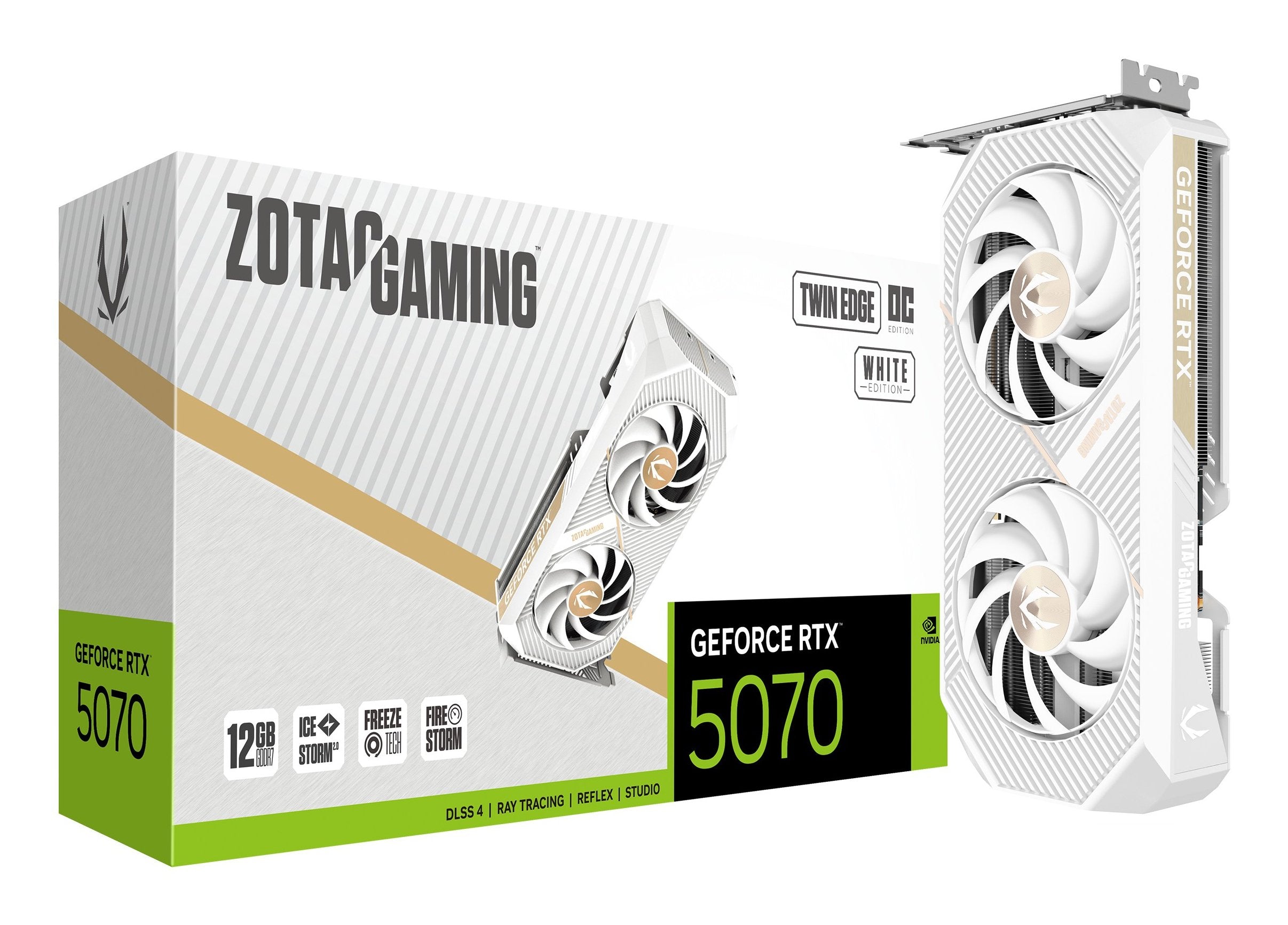 Rtx 5070 12gb Zotac Twin Edge Oc Gddr7 Blanco