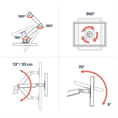 Ergotron Lx Series Lx Wall Mount Lcd Arm 86,4 Cm (34") Aluminio Pared