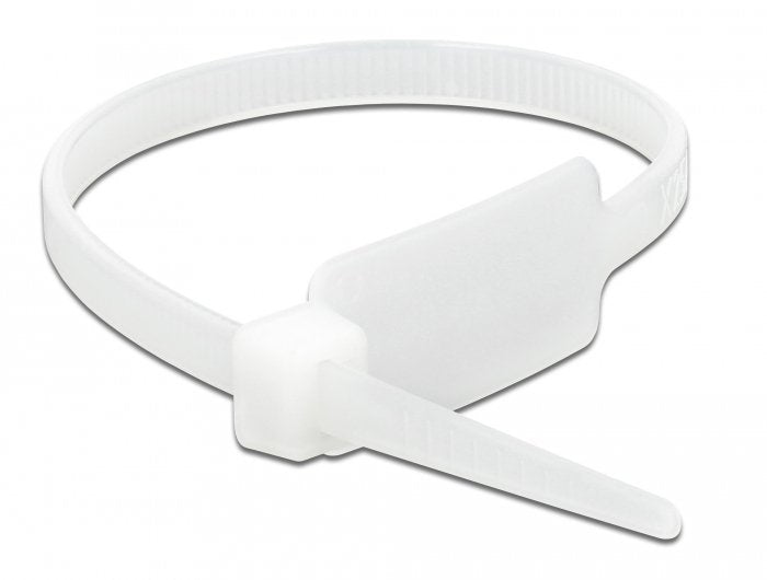 Delock Cablebinder Mit Beschriftungsfeld L 300 X B 4,8 Mm Weiss 10 Stück