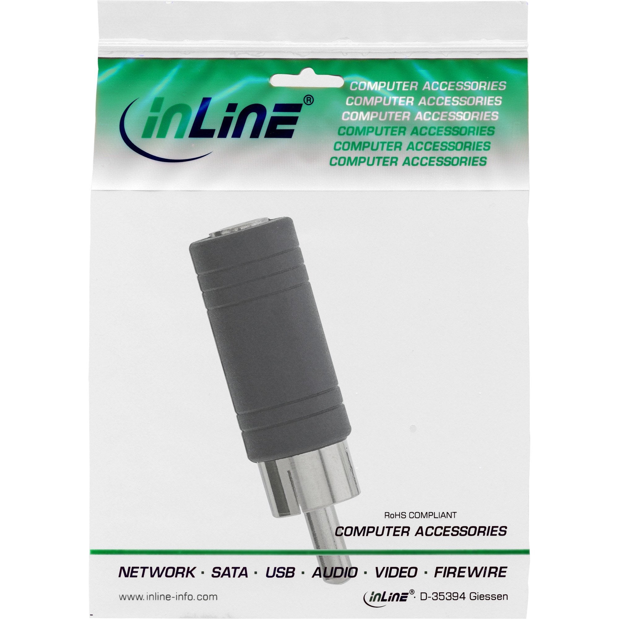 Inline® Audio Adaptador Rca Macho / 3.5mm Mono Female