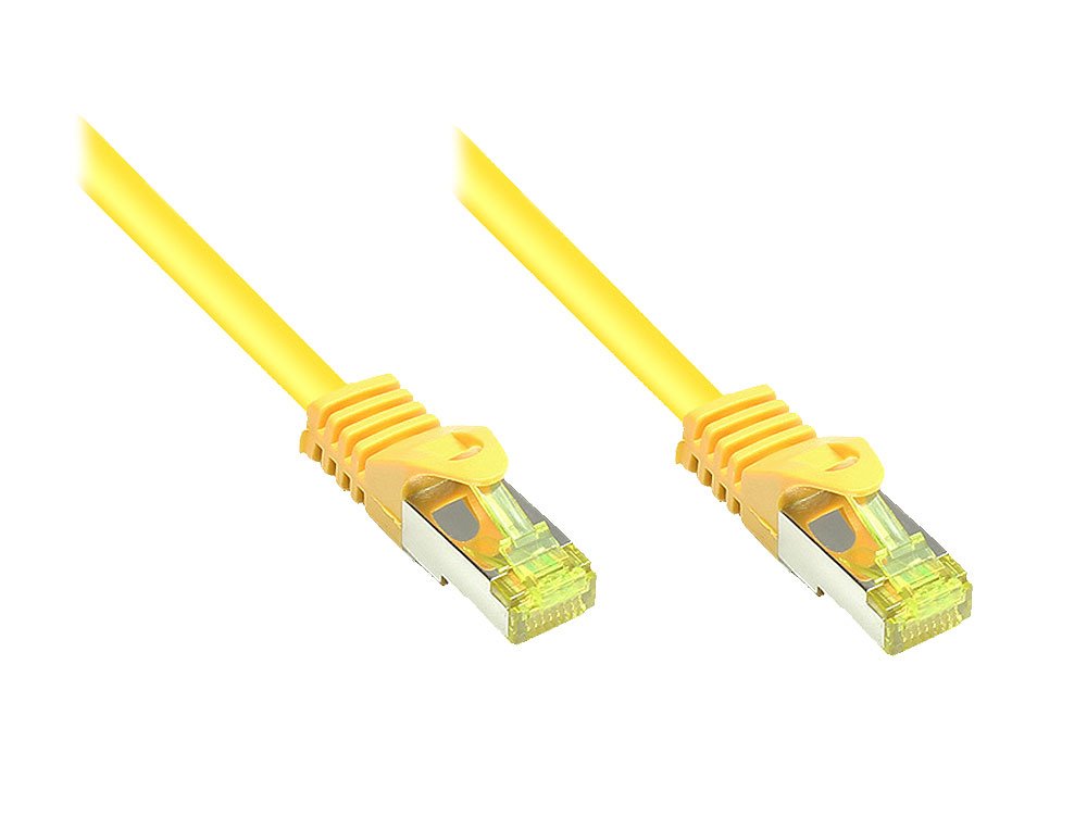 Goodconnections Rj45 Cable De Red Con Cat. 7 Cable A Granel Y Protector De Pestaña (), S Ftp, Pimf, Libre De Halógenos, 500mhz, Ofc, Amarillo, 10m,