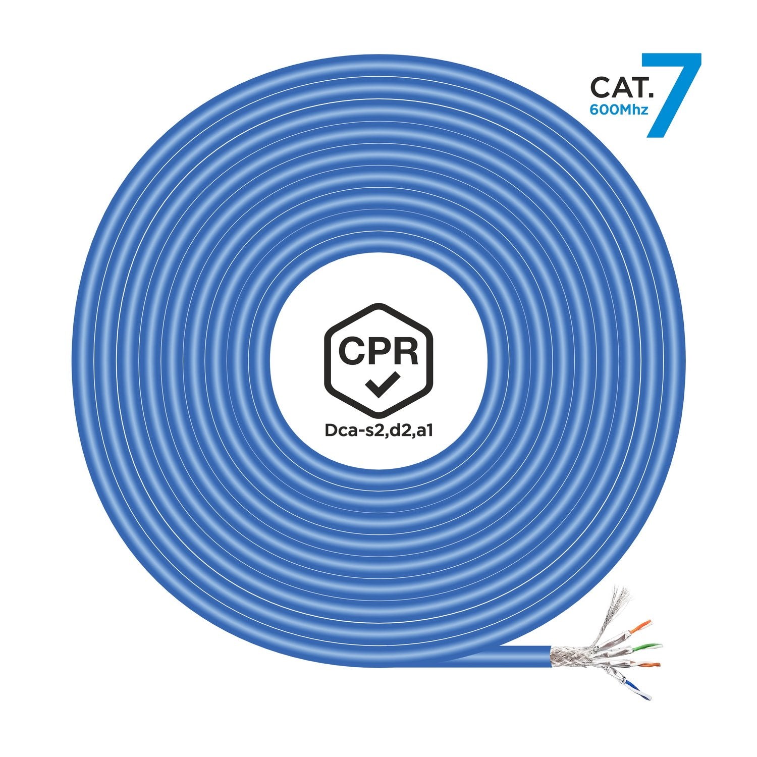 Aisens Bobina Cable Rj45 Lszh Cpr Dca Cat.7 600 Mhz S/Ftp Awg23 - 305m - Azul