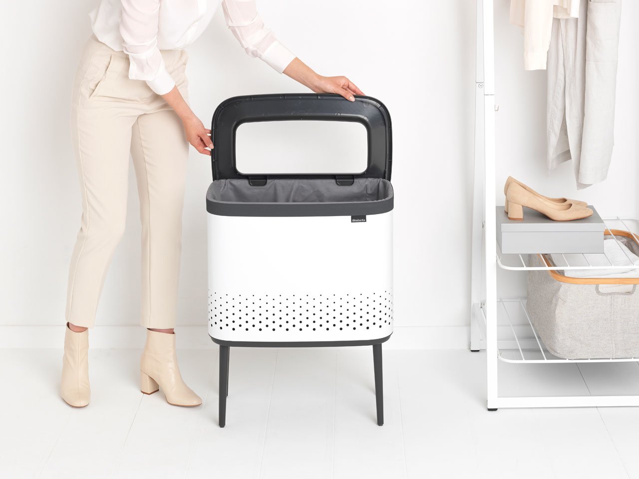 Cubo De Ropa Brabantia Bo, 60 L, Blanco