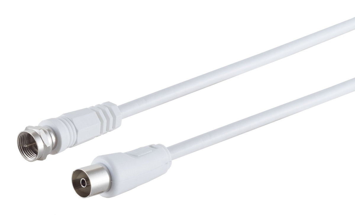 S-Impuls F Conector Macho Koax-Empalme, 3c2v, >80 Db, Blanco 10m