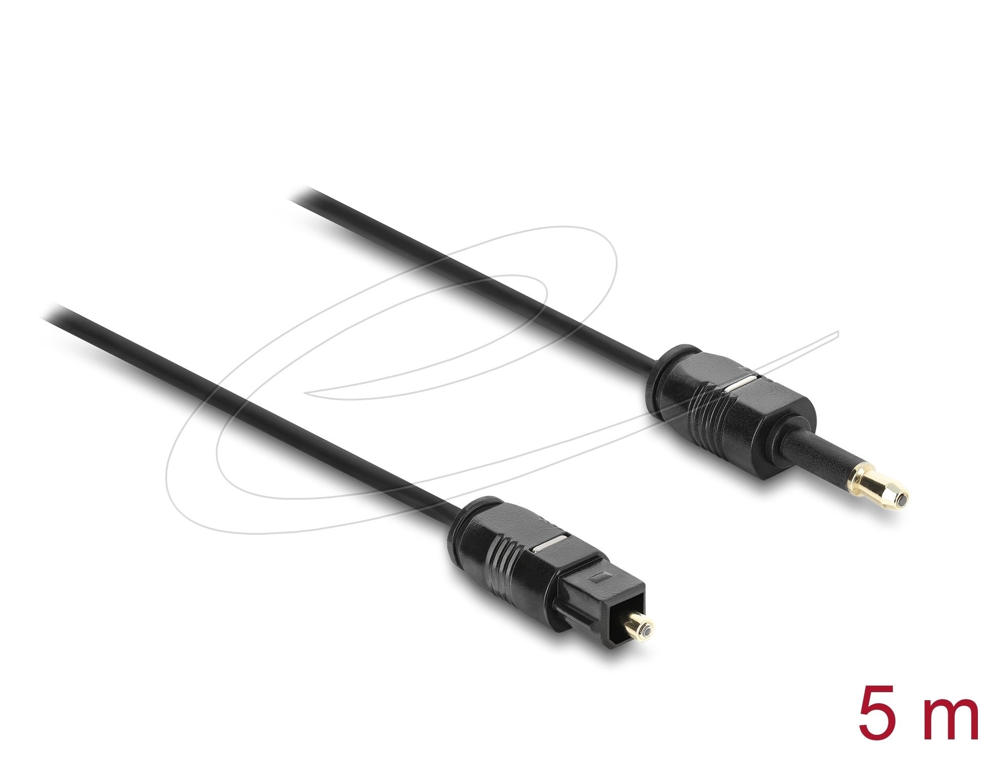 Delock Toslink Cable Mini Toslink 3,5 Mm Stecker Auf Toslink Stecker, Ø 2,2 Mm, 5 M, Schwarz