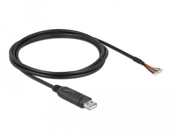 Delock Adaptercable Usb 2.0 Typ-A Zu Seriell Rs-232 Mit 9 Offenen Cableenden + Schirmung 2 M