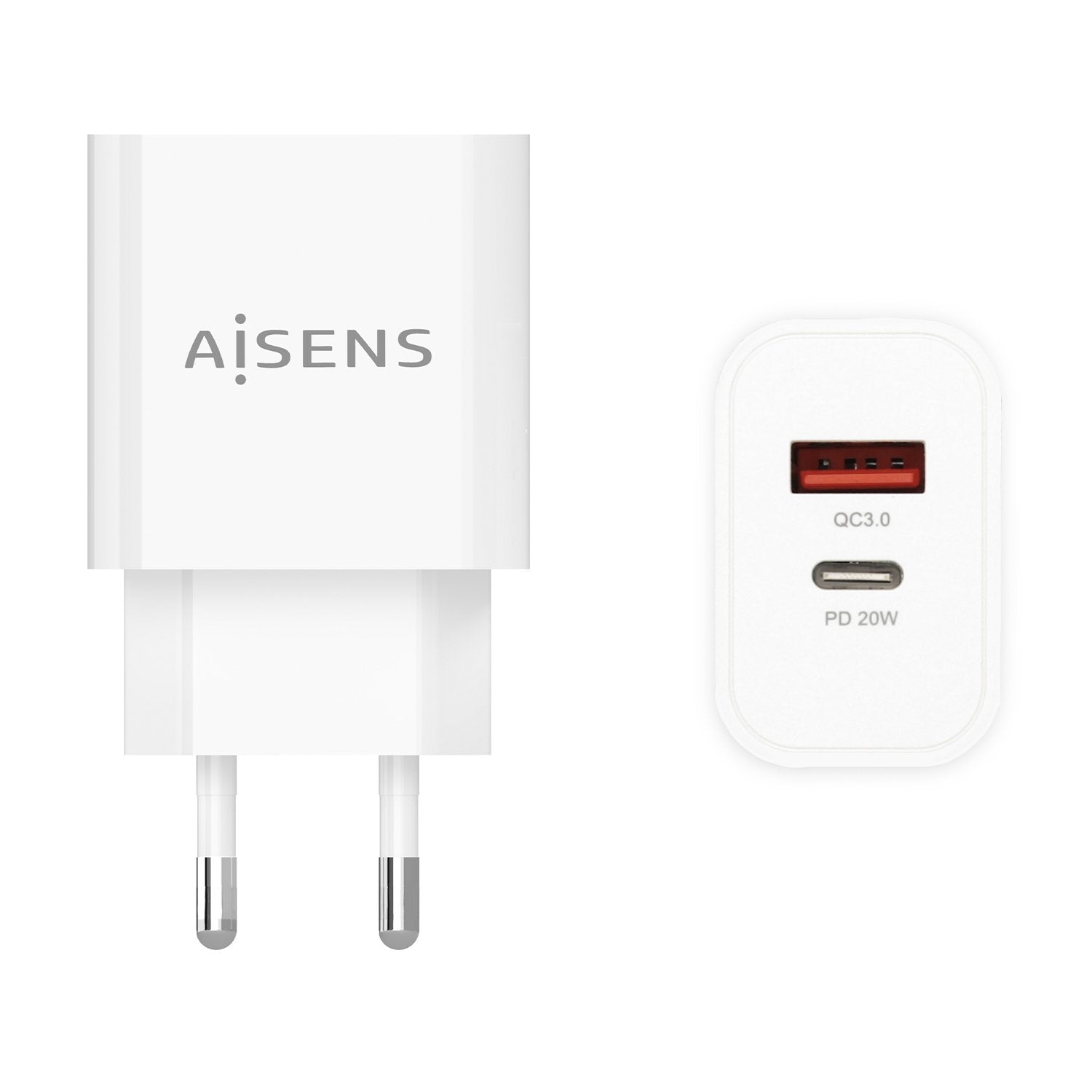 Aisens Cargador De Pared 1xusb Tipo-C 1xusb 20w A110-0681