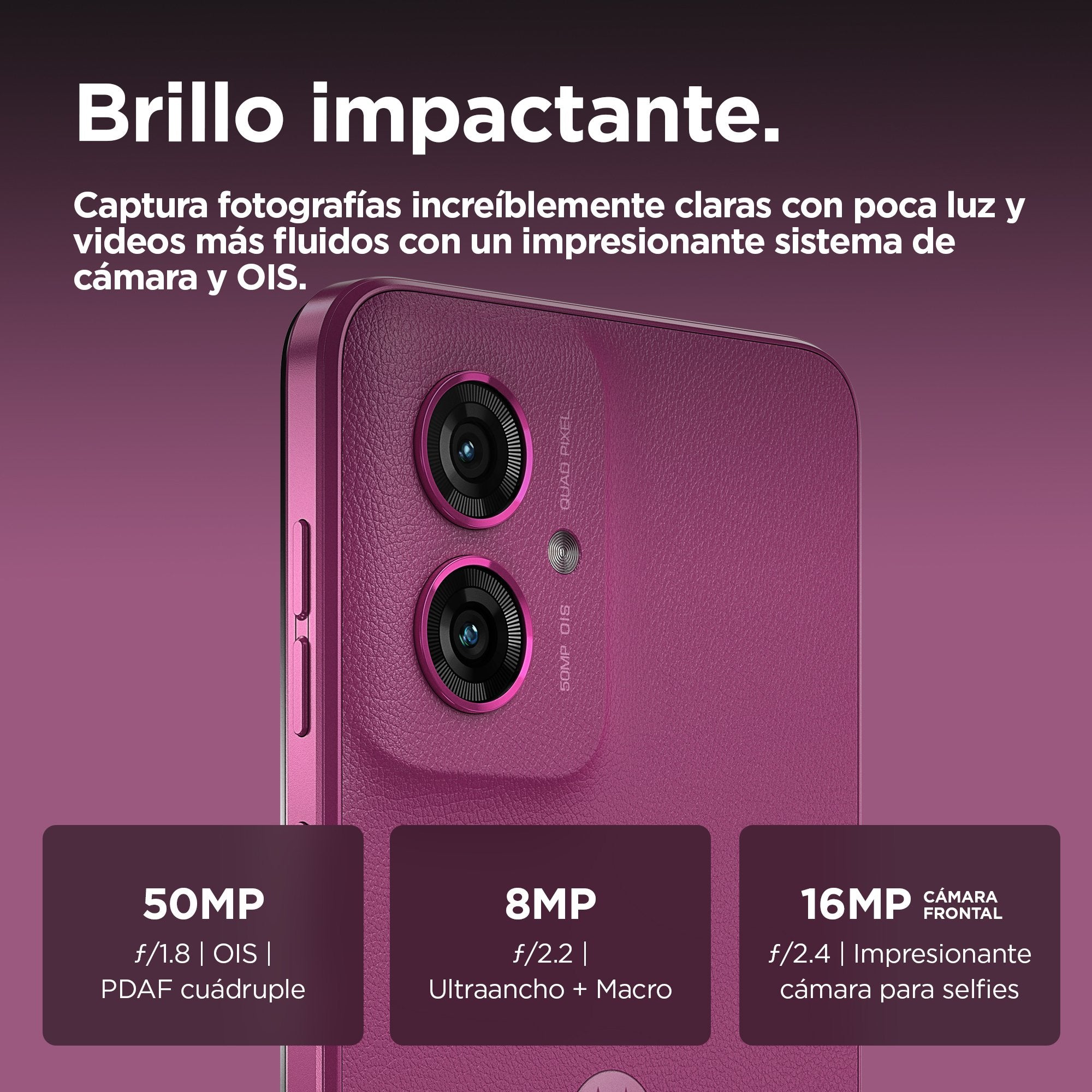 EAN 840023274879 - Motorola moto g55 5G 16,5 cm (6.49") SIM doble Android 14 USB Tipo C 8 GB 256 GB 5000 mAh Púrpura imagen 6