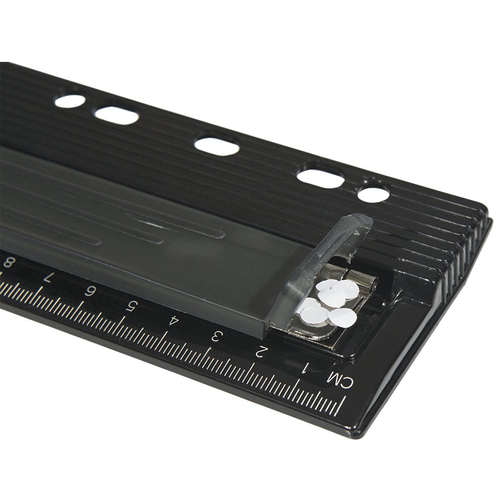 Genie Pp-4m  Perforadora De Cuatro Agujeros Para Archivadores Negro