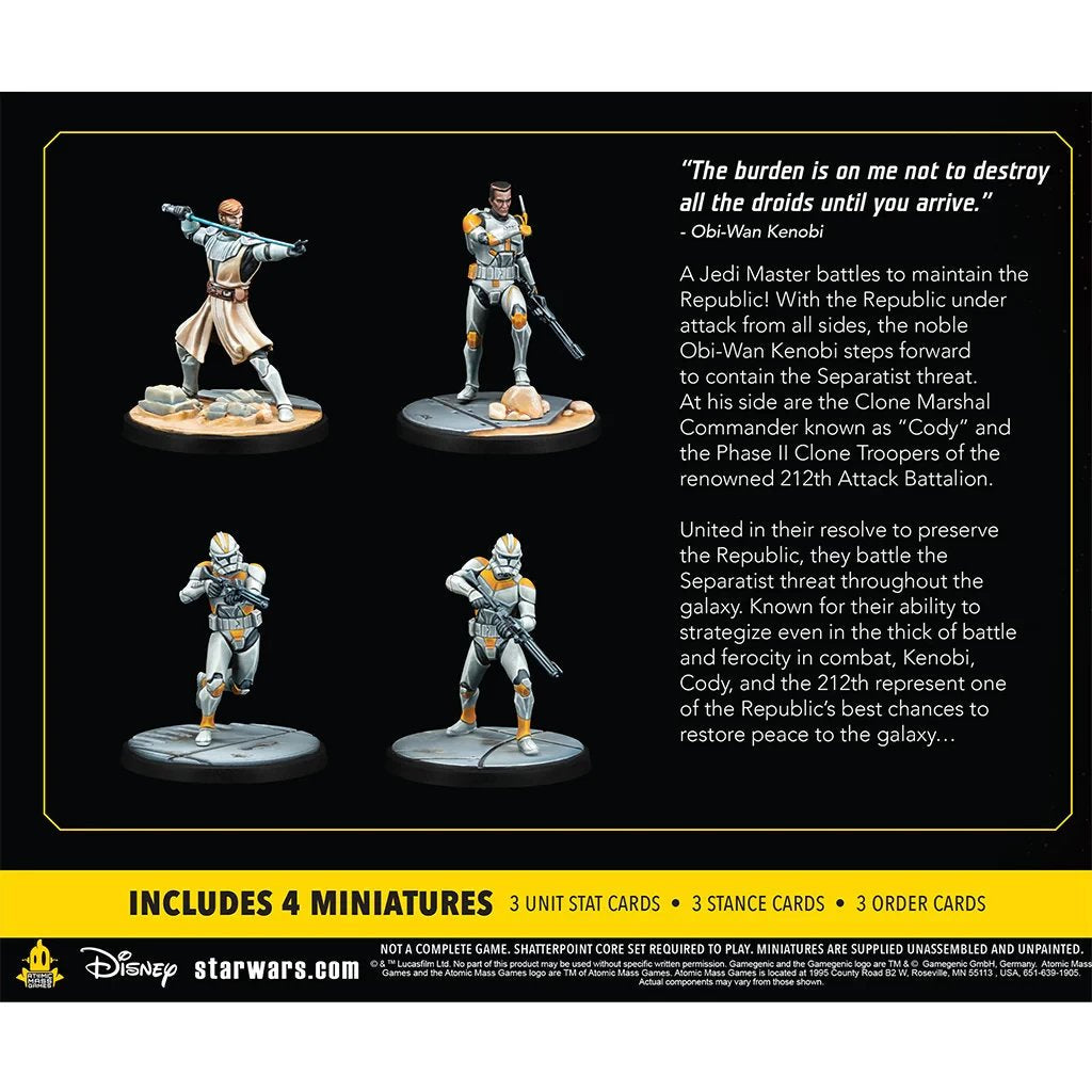 Juego De Mesa Star Wars Shatterpoint Hello There General Obi Wan Kenobi Squad Pack