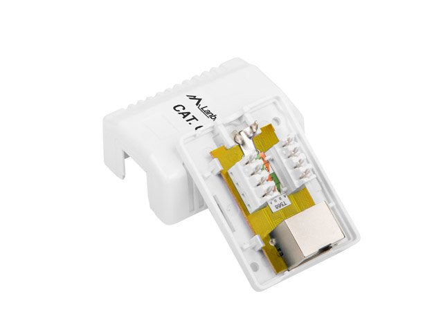 Roseta De Pared Lanberg 1xrj45 Cat.6 Conectores Idc Lsa Permite Cables 26-22 Awg Blanco Os6-0001-W