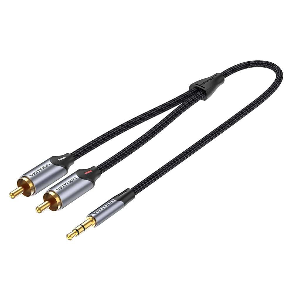 Cable Estéreo Vention Bcnbi Jack 3.5 Macho 2x Rca Macho 3m Gris