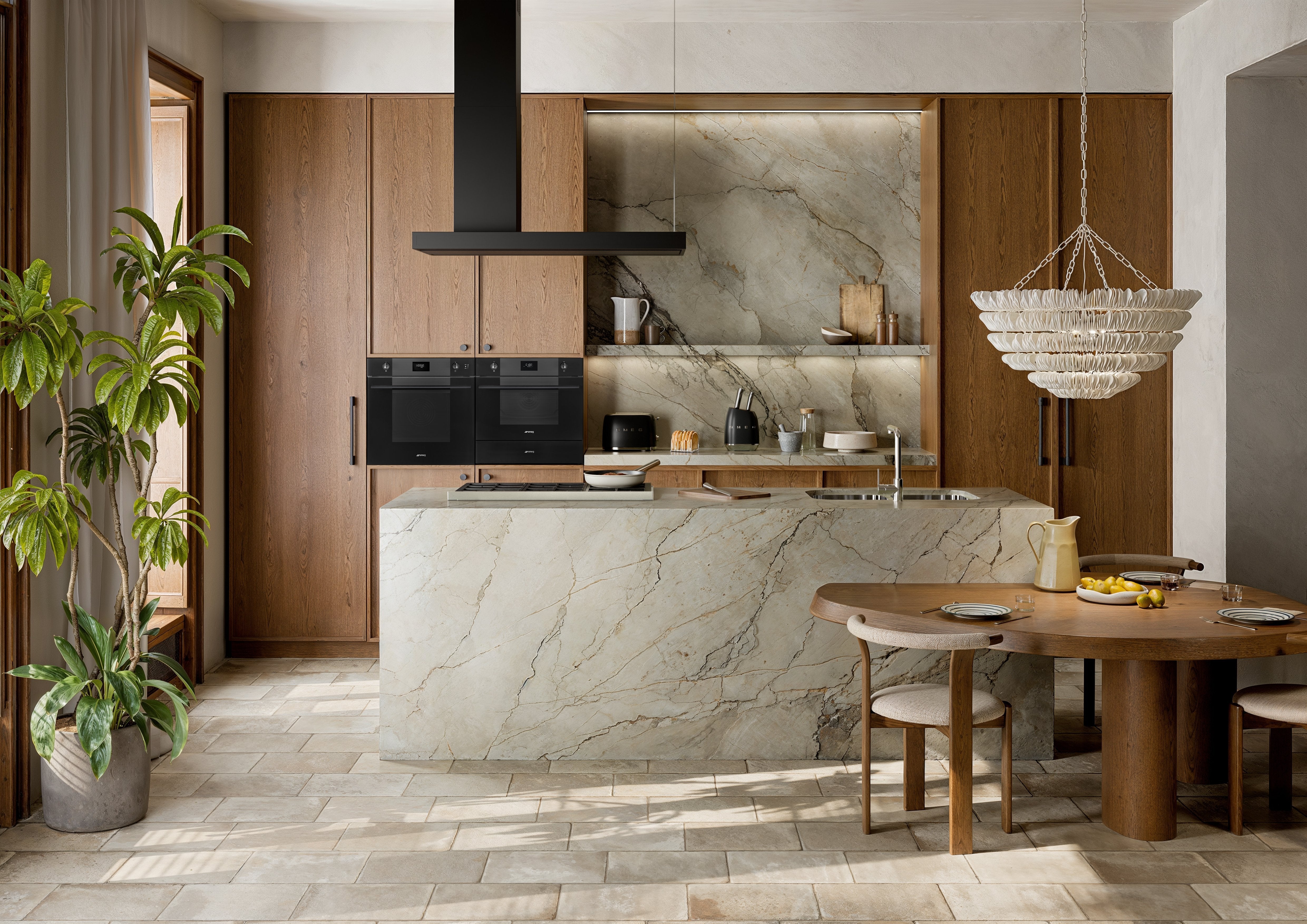 Bloque De Cuchillos Smeg Estilo Años 50 Negro Kbsf02bl