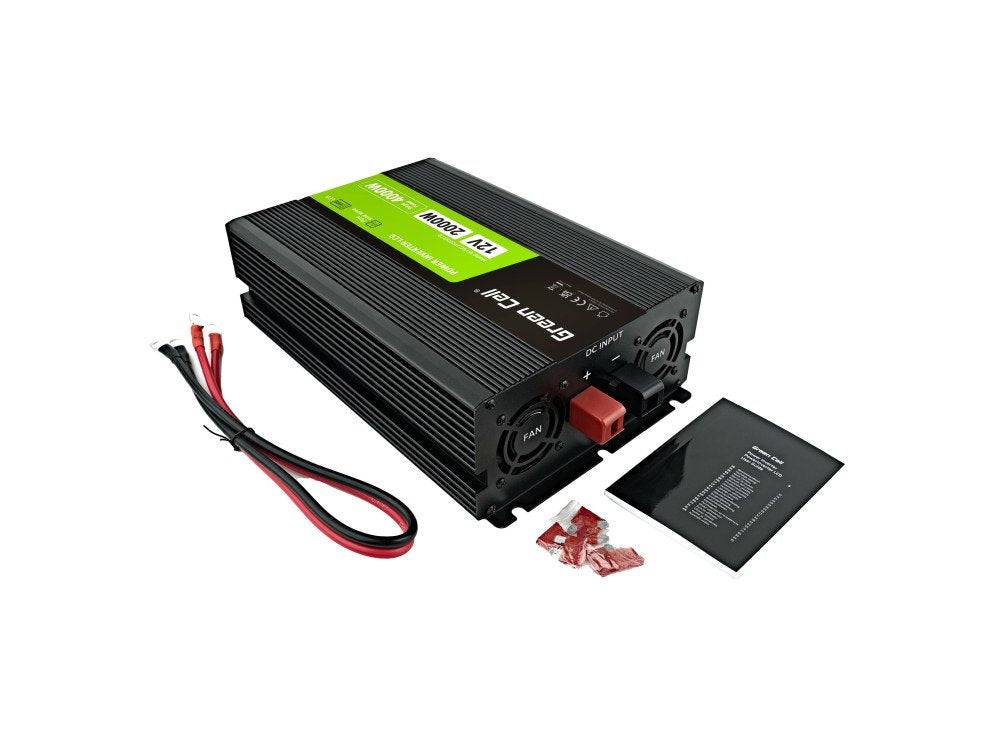 EAN 5904326374560 - Green Cell Przetwornica napicia PowerInverter LCD 12 V 2000W/40000W Przetwornica samochodowa z wywietlacz imagen 3
