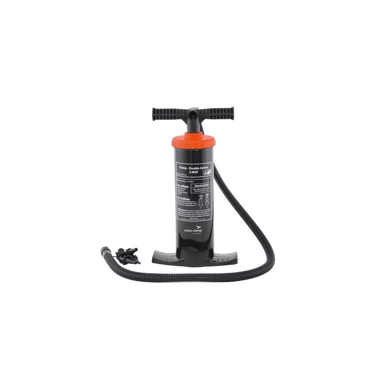 Easy Camp Double Action Pump Manual Air Pump For Quick Inflation, Black