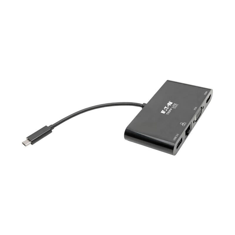 Eaton Tripp Lite Usb-C Multiport Adapter 4k Hdmi Vga Usb-A Gbe Hdcp Black